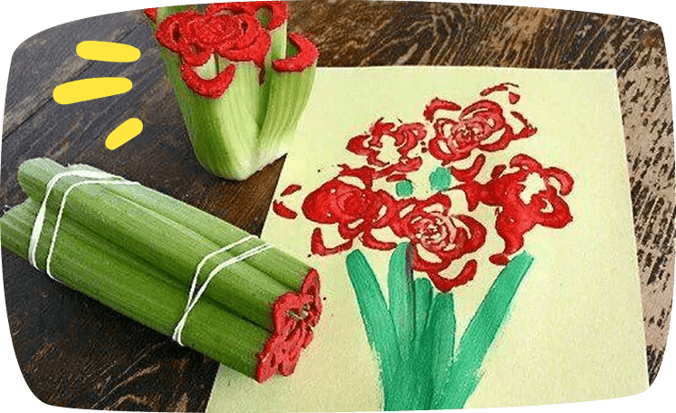Celery stamps flowers