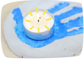 Hand-print-candle-holder